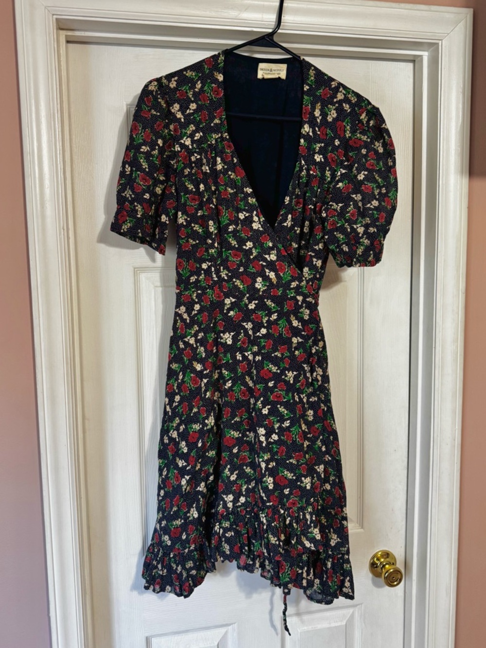 Vintage Denim & Supply Ralph Lauren Navy Floral Wrap Dress